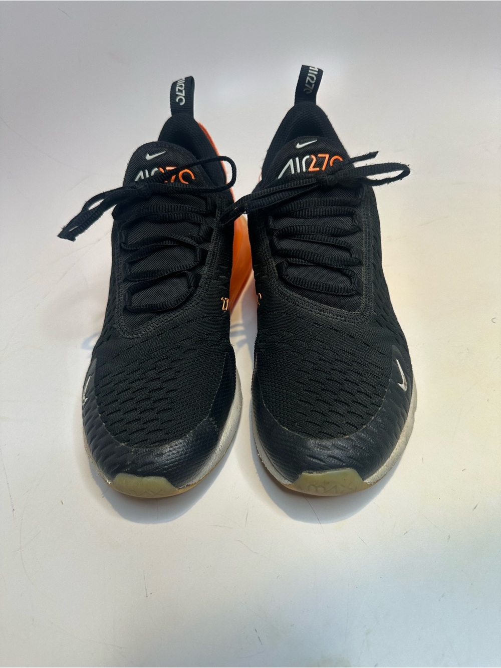 Nike Kids Air270 Black with Orange Accents Youth Sneakers